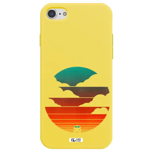 a logo of a boat Apple iPhone 8 Silicone canary yellow Case