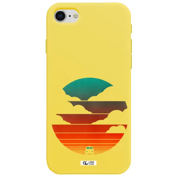a logo of a boat Apple iPhone se 2020 Silicone canary yellow Case
