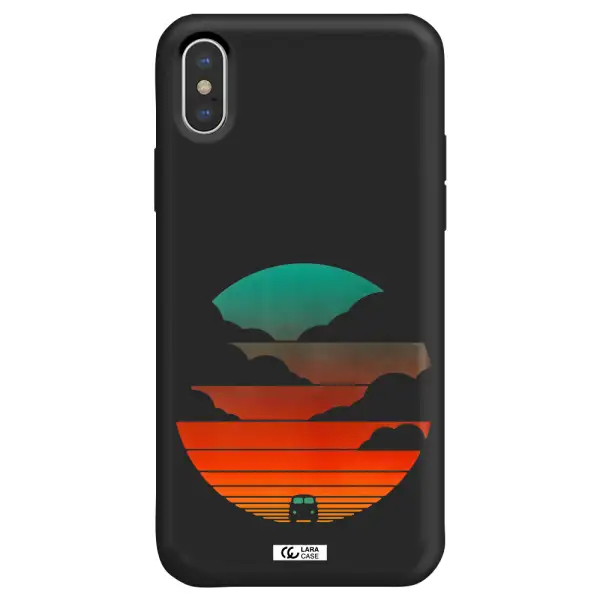 a logo of a boat Apple iPhone X Silicone black Case