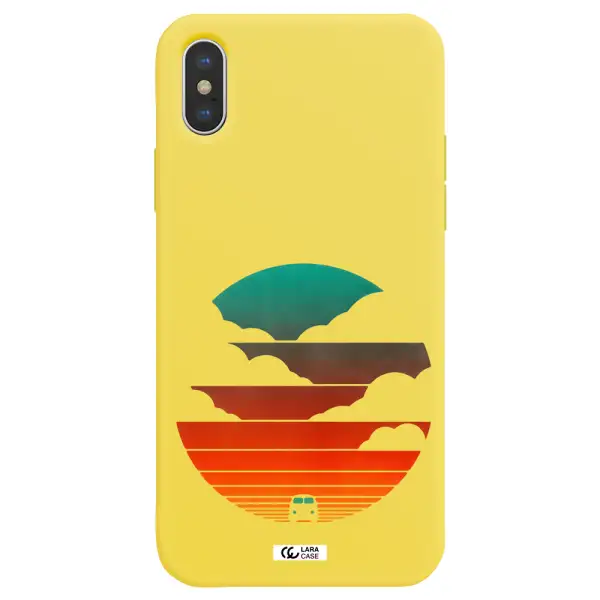 a logo of a boat Apple iPhone X Silicone canary yellow Case