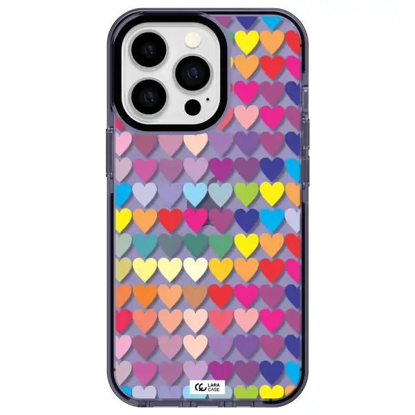 a colorful heart pattern Apple iPhone 13 Pro impact Lilac Case