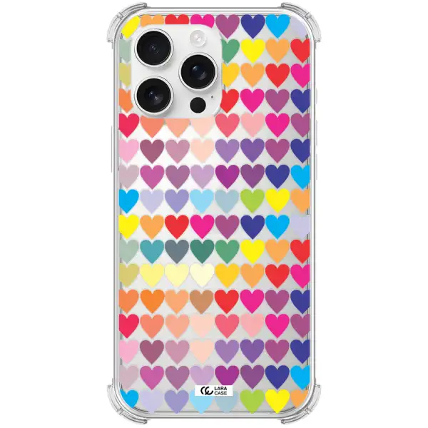 A Colorful Heart Pattern Apple Iphone 16 Pro Max Clear Pc Case
