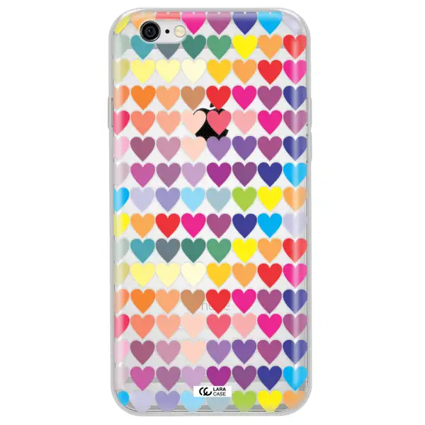 a colorful heart pattern Apple iPhone 6 Clear TPU Case