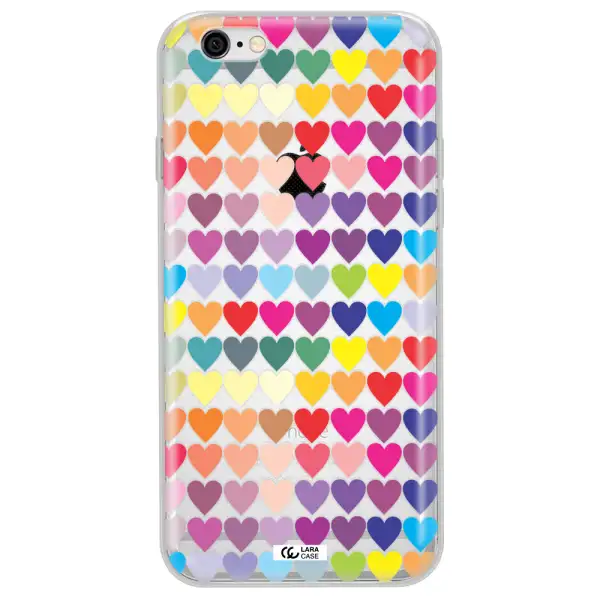 a colorful heart pattern Apple iPhone 6 plus Clear TPU Case