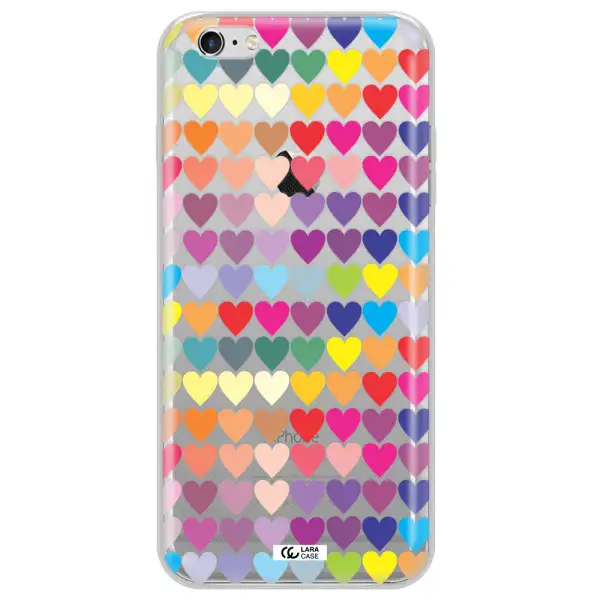 a colorful heart pattern Apple iPhone 6 s plus Clear TPU Case