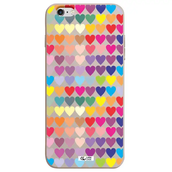 a colorful heart pattern Apple iPhone 6 s plus Silicone Stone Case