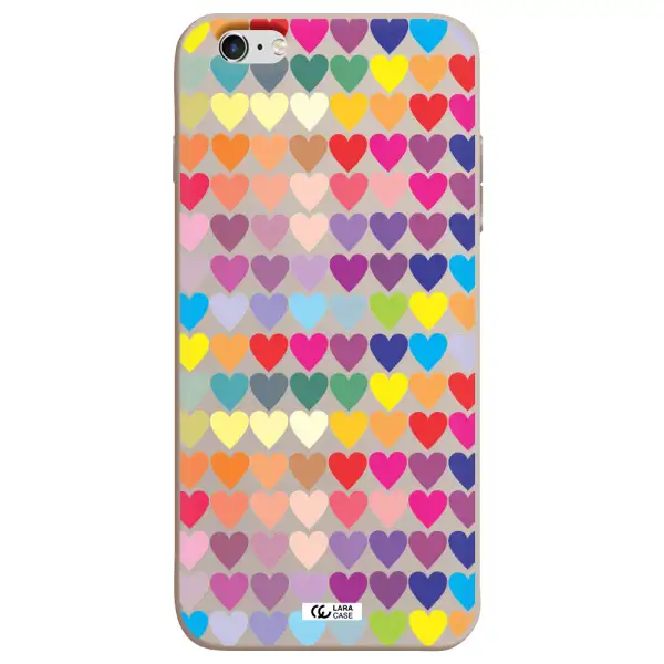 a colorful heart pattern Apple iPhone 6S Silicone Stone Case