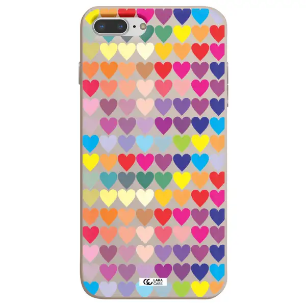 a colorful heart pattern Apple iPhone 8 plus Silicone Stone Case