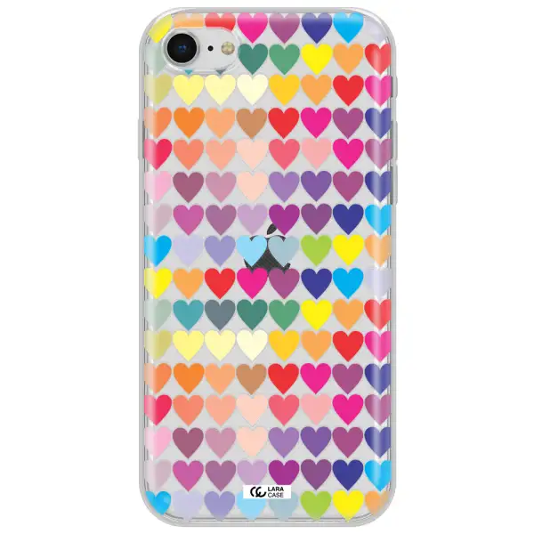 A Colorful Heart Pattern Apple Iphone Se 2020 Clear Tpu Case