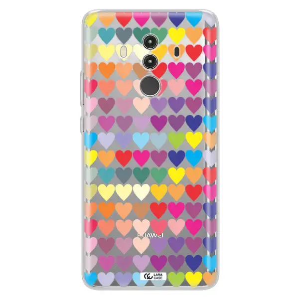 a colorful heart pattern Huawei Mate 10 Clear TPU Case