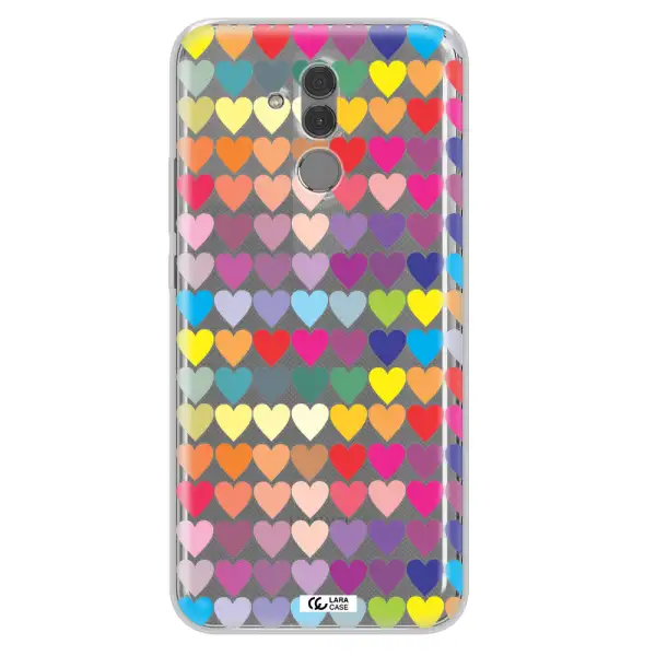 a colorful heart pattern Huawei Mate 20 Lite Clear TPU Case