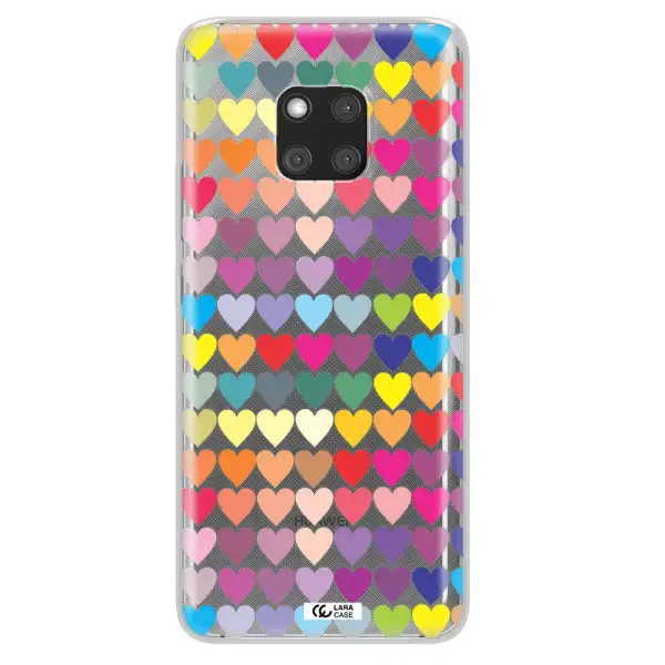 a colorful heart pattern Huawei Mate 20 Pro Clear TPU Case