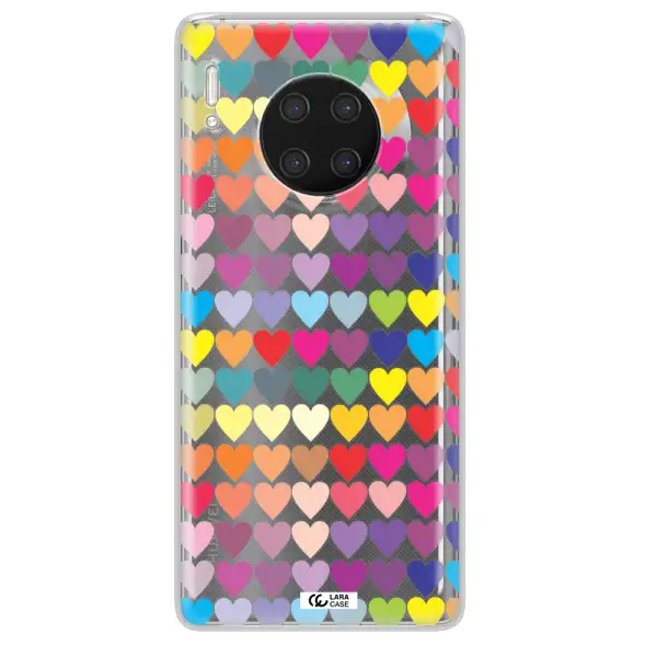 a colorful heart pattern Huawei Mate 30 Pro Clear TPU Case
