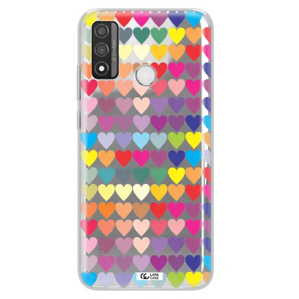 a colorful heart pattern Huawei P Smart 2020 Clear TPU Case