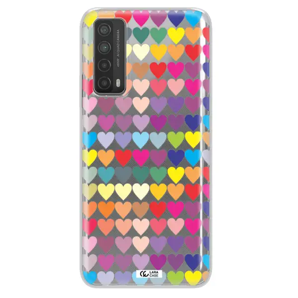 a colorful heart pattern Huawei P Smart 2021 Clear TPU Case