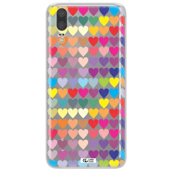 a colorful heart pattern Huawei P20 Clear TPU Case