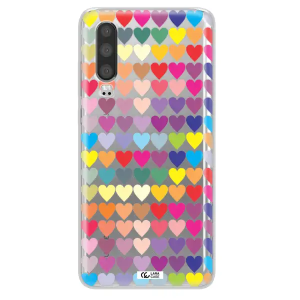 a colorful heart pattern Huawei P30 Clear TPU Case