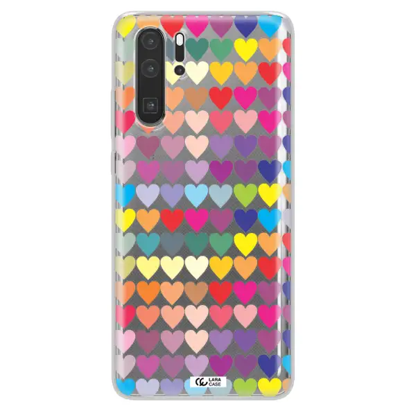 a colorful heart pattern Huawei P30 Pro Clear TPU Case