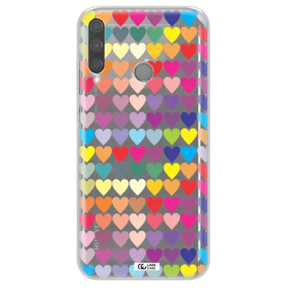 a colorful heart pattern Huawei P40 Lite E Clear TPU Case