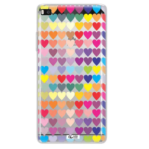 a colorful heart pattern Huawei P8 Clear TPU Case