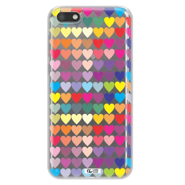 a colorful heart pattern Huawei Y5 2018 Clear TPU Case