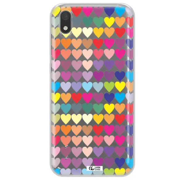a colorful heart pattern Huawei Y5 2019 Clear TPU Case