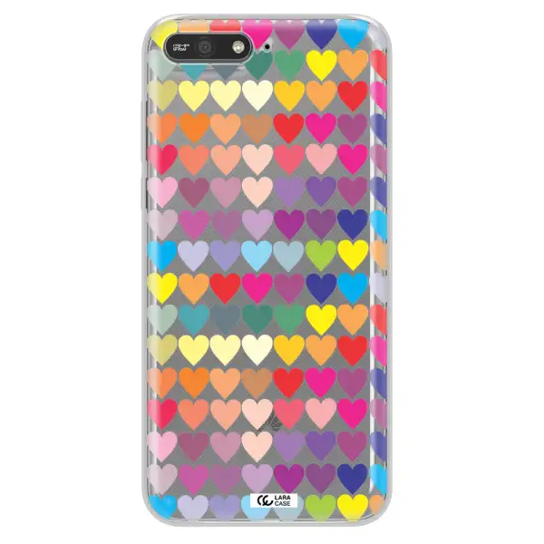 a colorful heart pattern Huawei Y6 2018 Clear TPU Case