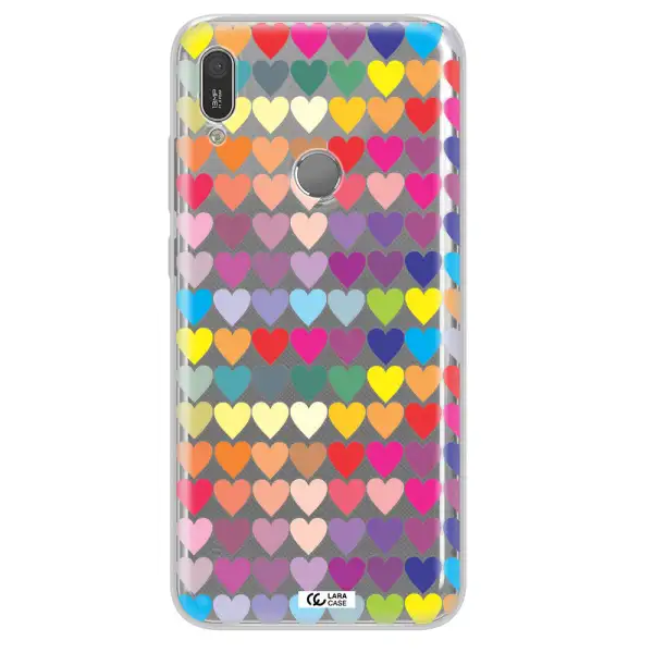 a colorful heart pattern Huawei Y6 2019 Clear TPU Case