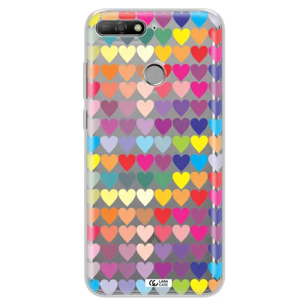 a colorful heart pattern Huawei Y6 Prime 2018 Clear TPU Case