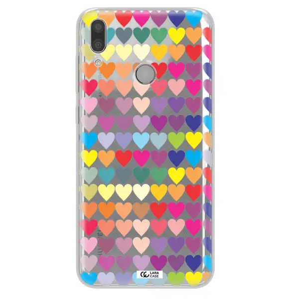 a colorful heart pattern Huawei Y9 2019 Clear TPU Case