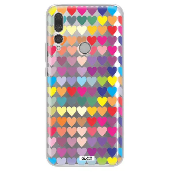 a colorful heart pattern Huawei Y9 Prime 2019 Clear TPU Case