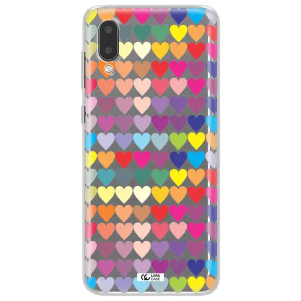 a colorful heart pattern Samsung A02 Clear TPU Case
