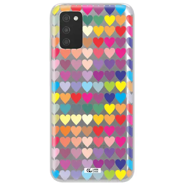 a colorful heart pattern Samsung A03S Clear TPU Case