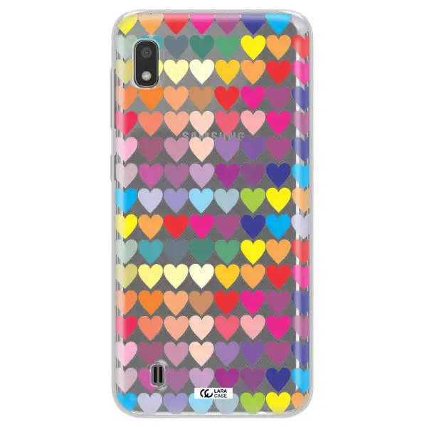 a colorful heart pattern Samsung A10 Clear TPU Case