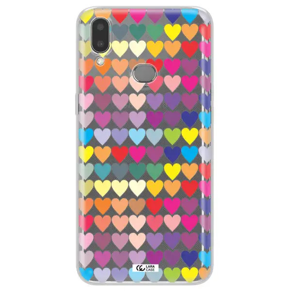 a colorful heart pattern Samsung A10S Clear TPU Case
