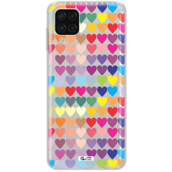 a colorful heart pattern Samsung A12 4g Clear TPU Case