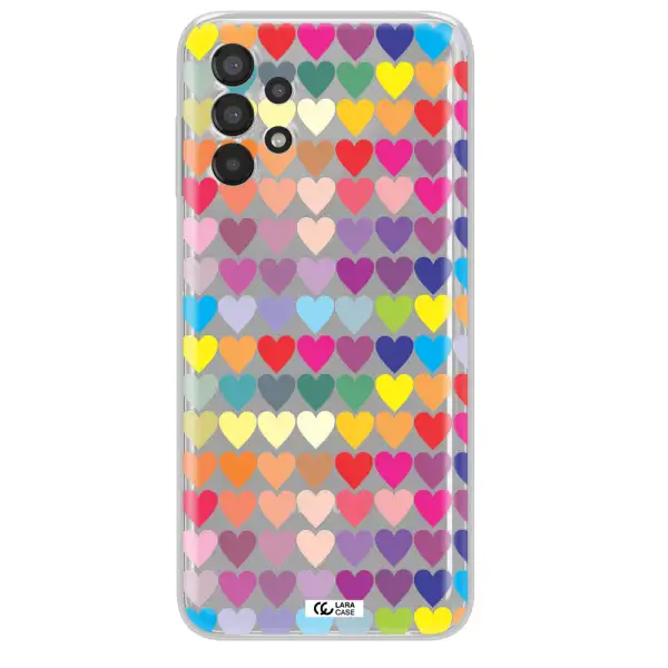 a colorful heart pattern Samsung A13 Clear TPU Case