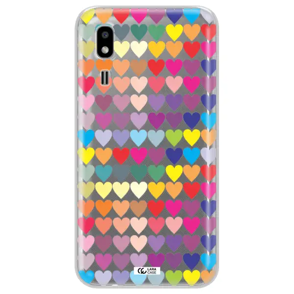 a colorful heart pattern Samsung A2 Core Clear TPU Case