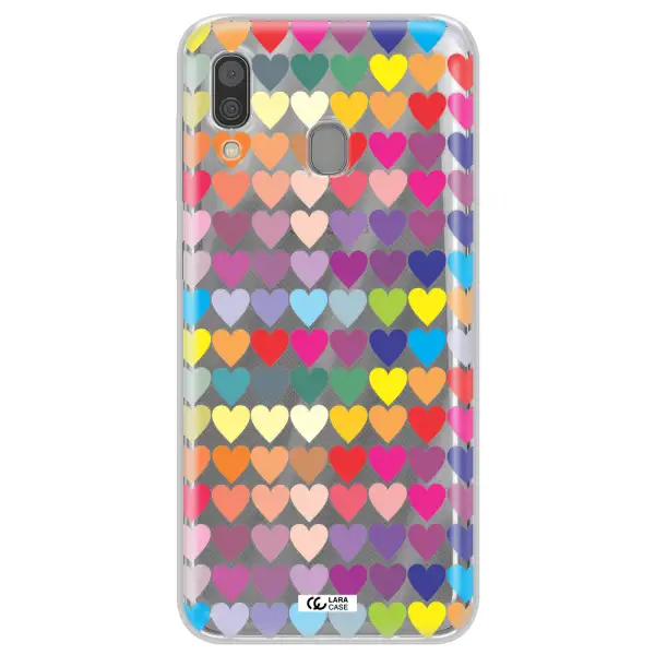 a colorful heart pattern Samsung A30 Clear TPU Case