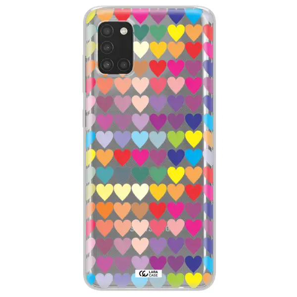 a colorful heart pattern Samsung A31 Clear TPU Case
