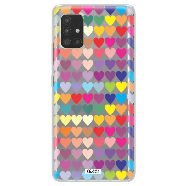 a colorful heart pattern Samsung A51 Clear TPU Case