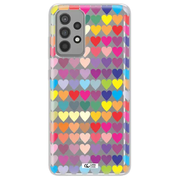a colorful heart pattern Samsung A52 Clear TPU Case