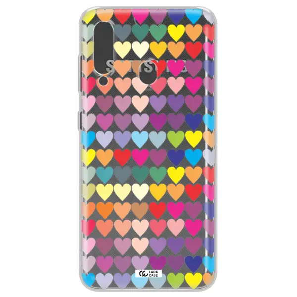 a colorful heart pattern Samsung A60 Clear TPU Case