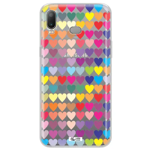 a colorful heart pattern Samsung A6S Clear TPU Case