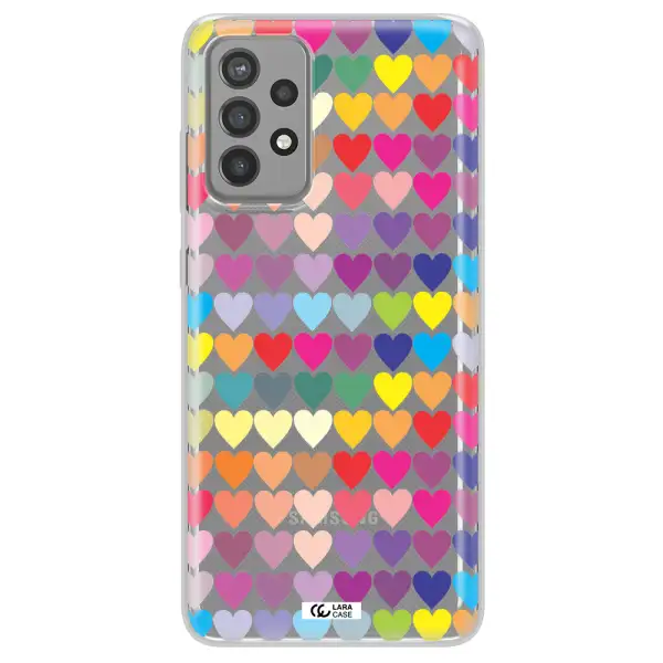 a colorful heart pattern Samsung A72 Clear TPU Case