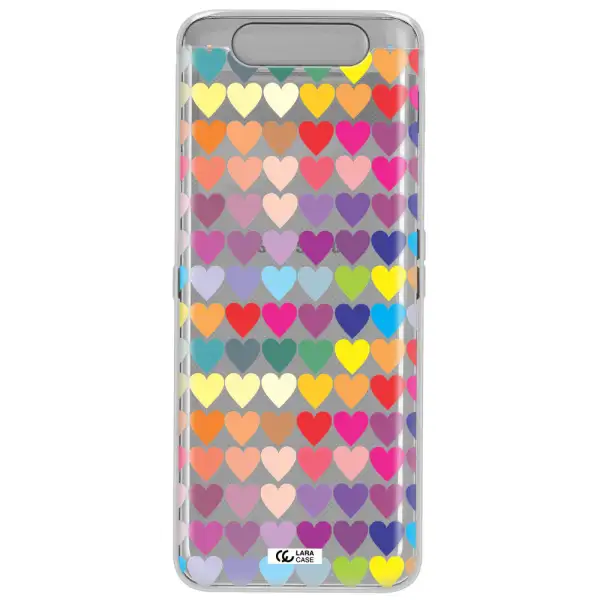 a colorful heart pattern Samsung A80 Clear TPU Case