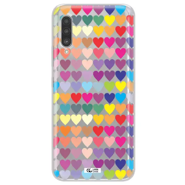 a colorful heart pattern Samsung A90 Clear TPU Case