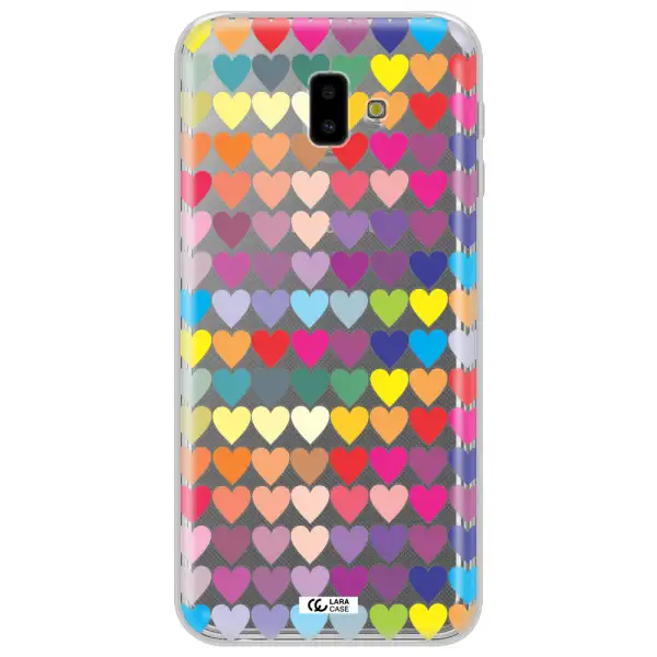a colorful heart pattern Samsung J6 Plus Clear TPU Case