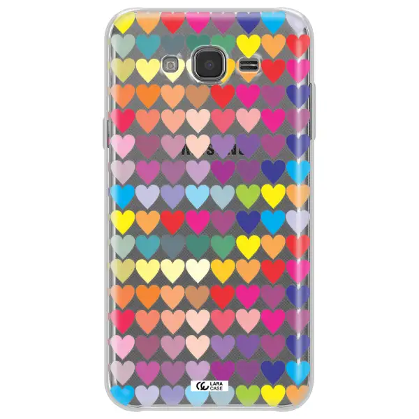 a colorful heart pattern Samsung J7 2015 Clear TPU Case