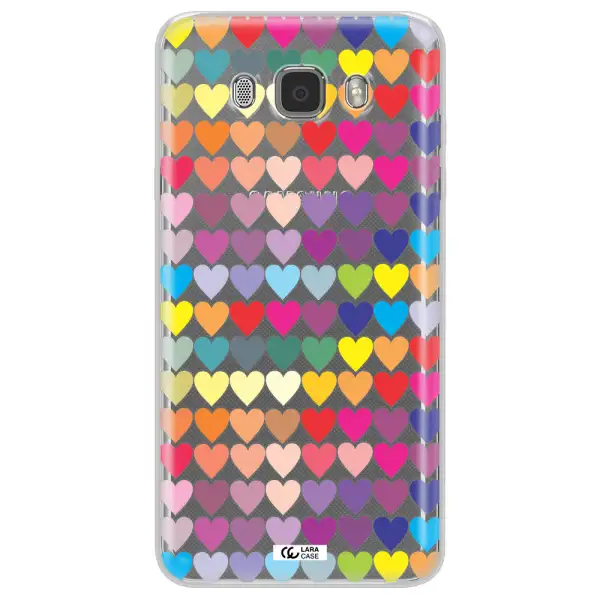 a colorful heart pattern Samsung J7 2016 Clear TPU Case